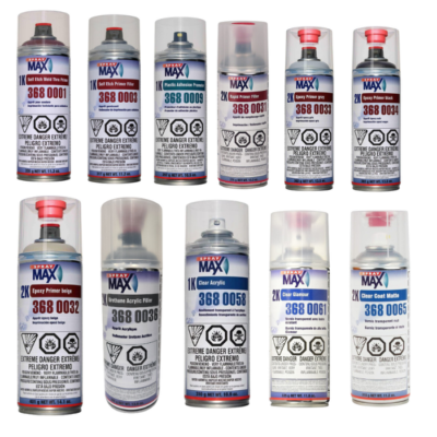 SprayMax Paint Aerosols - Clear Coat, Primers and Basecoats